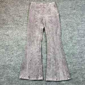 Mystree Flare Pants Cotton Corduroy Acid Wash Purple Boho Retro Hippie 70's S